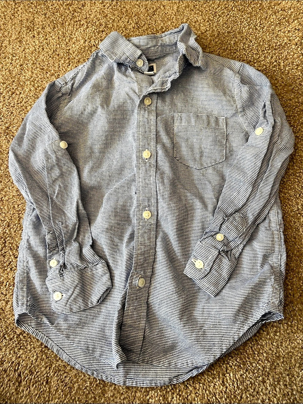 Janie and Jack Blue and White Striped Button-Down Shirt Blue & White Striped
